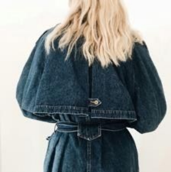 SOLD! Vintage Denim Duster Coat / Together SZ 8 - Picture 4 of 8